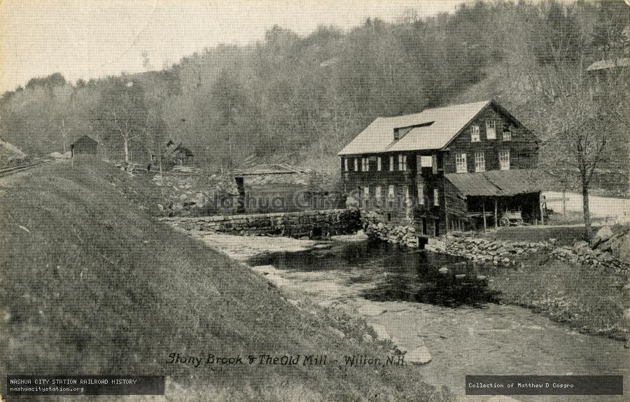 Postcard: Stony Brook & The Old Mill - Wilton, N.H.